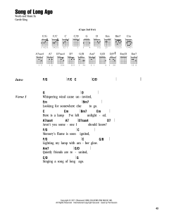 Song Of Long Ago von Carole King (Download) 