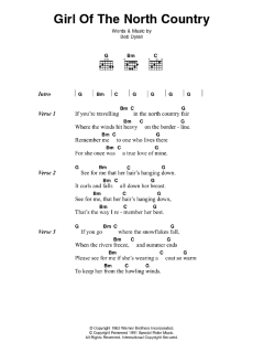 Girl Of The North Country von Bob Dylan (Download) 