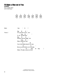 I'll Make A Man Out Of You von David Zippel (Download) 