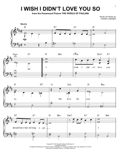 I Wish I Didn't Love You So von Frank Loesser (Download) 