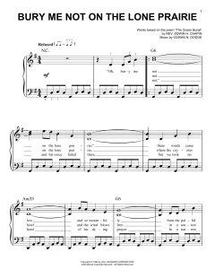 Bury Me Not On The Lone Prairie von Ossian N. Dodge (Download) 