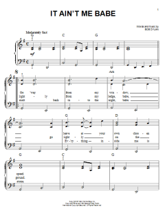It Ain't Me Babe von Bob Dylan (Download) 