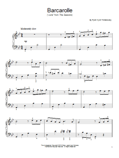 Barcarolle In G Minor ("June"), Op. 37, No. 6 von Peter Iljitsch Tschaikowsky (Download) 