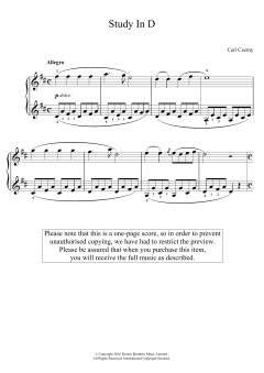 Study In D von Carl Czerny (Download) 