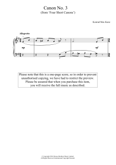 Canon No. 3 von Konrad Max Kunz (Download) 