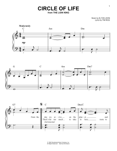 Circle Of Life von Elton John (Download) 