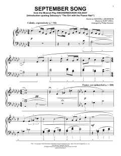 September Song [Classical version] von Kurt Weill (Download) 