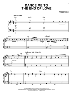 Dance Me To The End Of Love von Leonard Cohen (Download) 