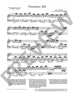 Präludium Nr. 21 und Fuge Nr. 21 B-Dur von Johann Sebastian Bach 
