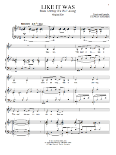 Like It Was von Stephen Sondheim (Download) 