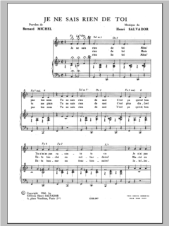 Je Ne Sais Rien De Toi von Henri Salvador (Download) 