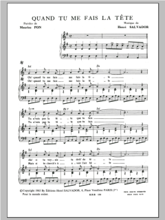 Quand Tu Me Fais La Tete von Henri Salvador (Download) 