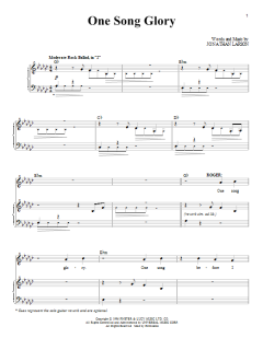 One Song Glory von Jonathan Larson (Download) 