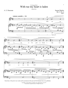 With Rue My Heart Is Laden von A.E. Housman (Download) 