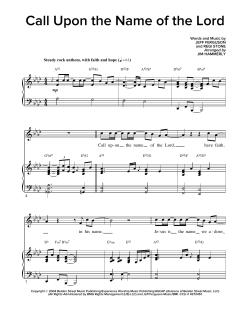 Call Upon The Name Of The Lord von Regi Stone (Download) 