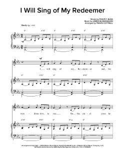 I Will Sing Of My Redeemer von Philip Paul Bliss (Download) 