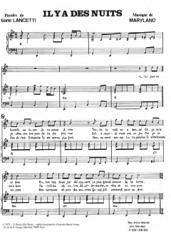 Il y a Des Nuits von Liliane Lancetti (Download) 