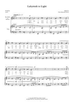 Labyrinth To Light (for treble and piano) von Peter Maxwell Davies (Download) 