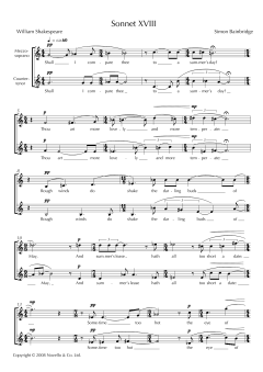 Sonnet XVIII (for mezzo-soprano and counter-tenor) von Simon Bainbridge (Download) 