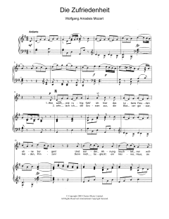 Die Zufriedenheit K.473 von Wolfgang Amadeus Mozart (Download) 