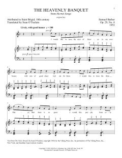 The Heavenly Banquet, Op. 29, No. 4 von Samuel Barber (Download) 