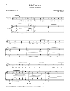 Die Zeitlose (High Voice) von Richard Strauss (Download) 