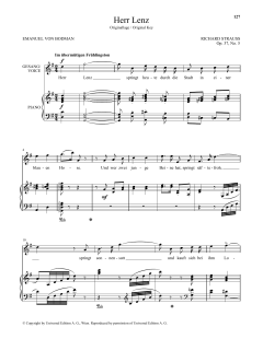 Herr Lenz (High Voice) von Richard Strauss (Download) 