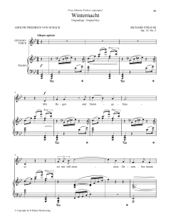 Winternacht (Low Voice) von Richard Strauss (Download) 