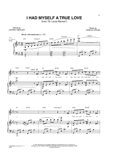 I Had Myself A True Love von Harold Arlen (Download) 