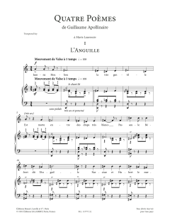 L'Anguille (High Voice) von Francis Poulenc (Download) 