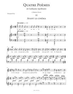 Avant le cinéma (High Voice) von Francis Poulenc (Download) 