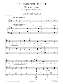 Une herbe pauvre (Low Voice) von Francis Poulenc (Download) 