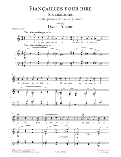 Dans l'herbe (Low Voice) von Francis Poulenc (Download) 