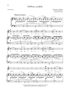 Sebben, Crudele (Medium High Voice) von Antonio Caldara (Download) 