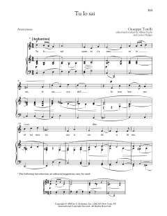 Tu Lo Sai (Medium Low Voice) von Giuseppe Torelli (Download) 