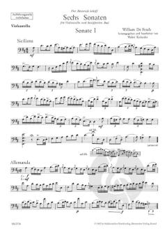 6 Sonaten für Violoncello und Basso continuo op. 13 von Willem de Fesch (Download) 