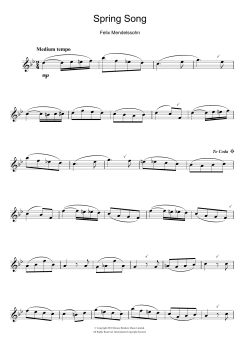 Spring Song, from Songs Without Words, Op.62 von Felix Mendelssohn Bartholdy (Download) 