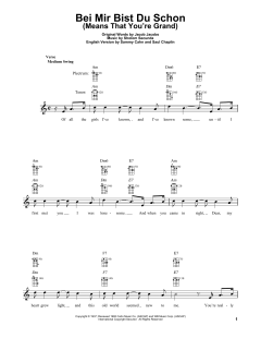 Bei Mir Bist Du Schon von Sammy Cahn (Download) 