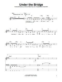 Under The Bridge von Red Hot Chili Peppers (Download) 