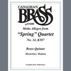 Molto Allegro from Spring Quartet, No. 14, K 387 - Full Score von Canadian Brass Quintet (Download) 
