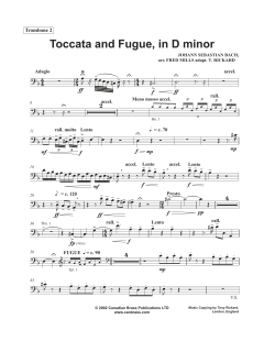 Toccata and Fugue in D Minor - Trombone 2 von Canadian Brass Quintet (Download) 