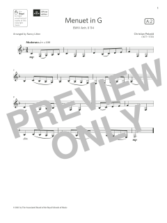 Menuet in G, BWV Anh. II 114  von Christian Petzold (Download) 