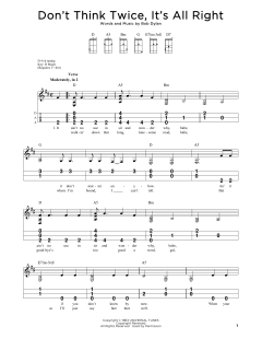Don't Think Twice, It's All Right von Bob Dylan (Download) 