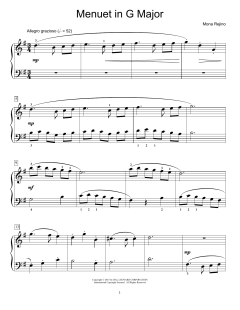 Menuet In G Major von Mona Rejino (Download) 