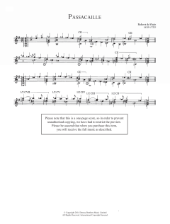 Passacaille von Robert Visee (Download) 