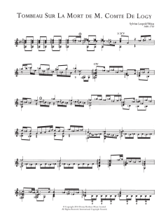 Tombeau Sur La Mort De M. Comte De Logy von Silvius Leopold Weiss (Download) 