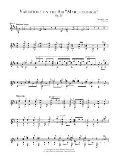 Variations On The Air 'Marlborough', Op.28 von Fernando Sor (Download) 