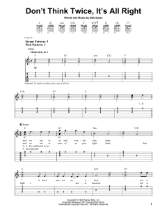 Don't Think Twice, It's All Right von Bob Dylan (Download) 