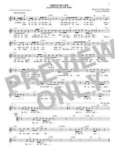 Circle Of Life von Elton John (Download) 