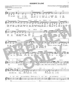 Goodbye To Love von The Carpenters (Download) 